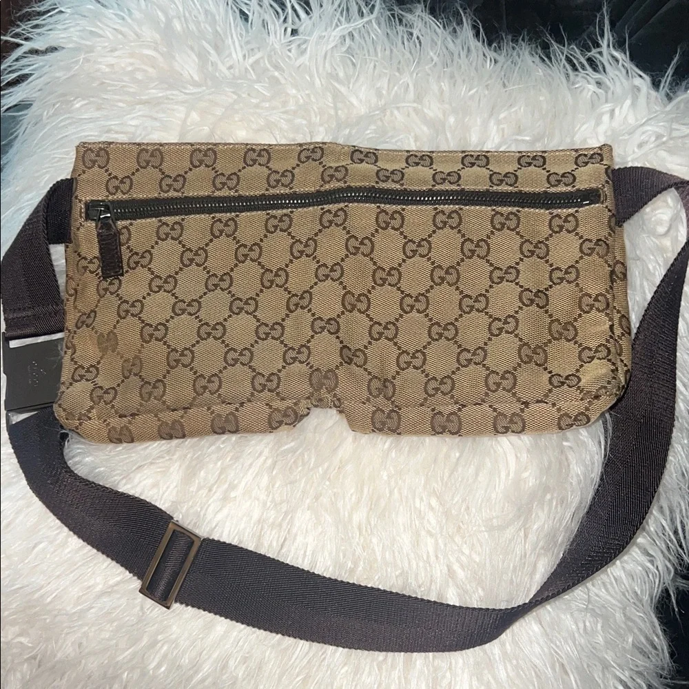 Gucci Beige Brown GG Canvas Belt Bag - Picture 4 of 11